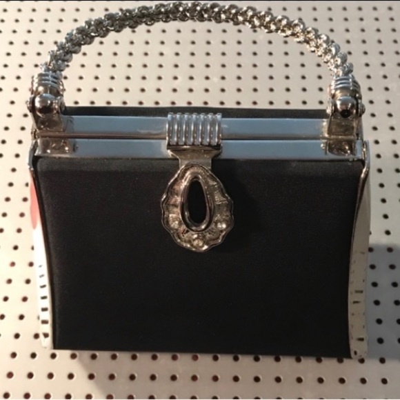 Bag Mini Micro Metal  and Fabric Hardshell Handbag Purse Bag - Picture 1 of 5